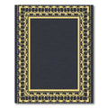 Golden Art Deco Floral Frame Rug