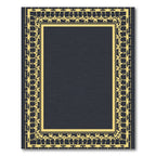 Golden Art Deco Floral Frame Rug