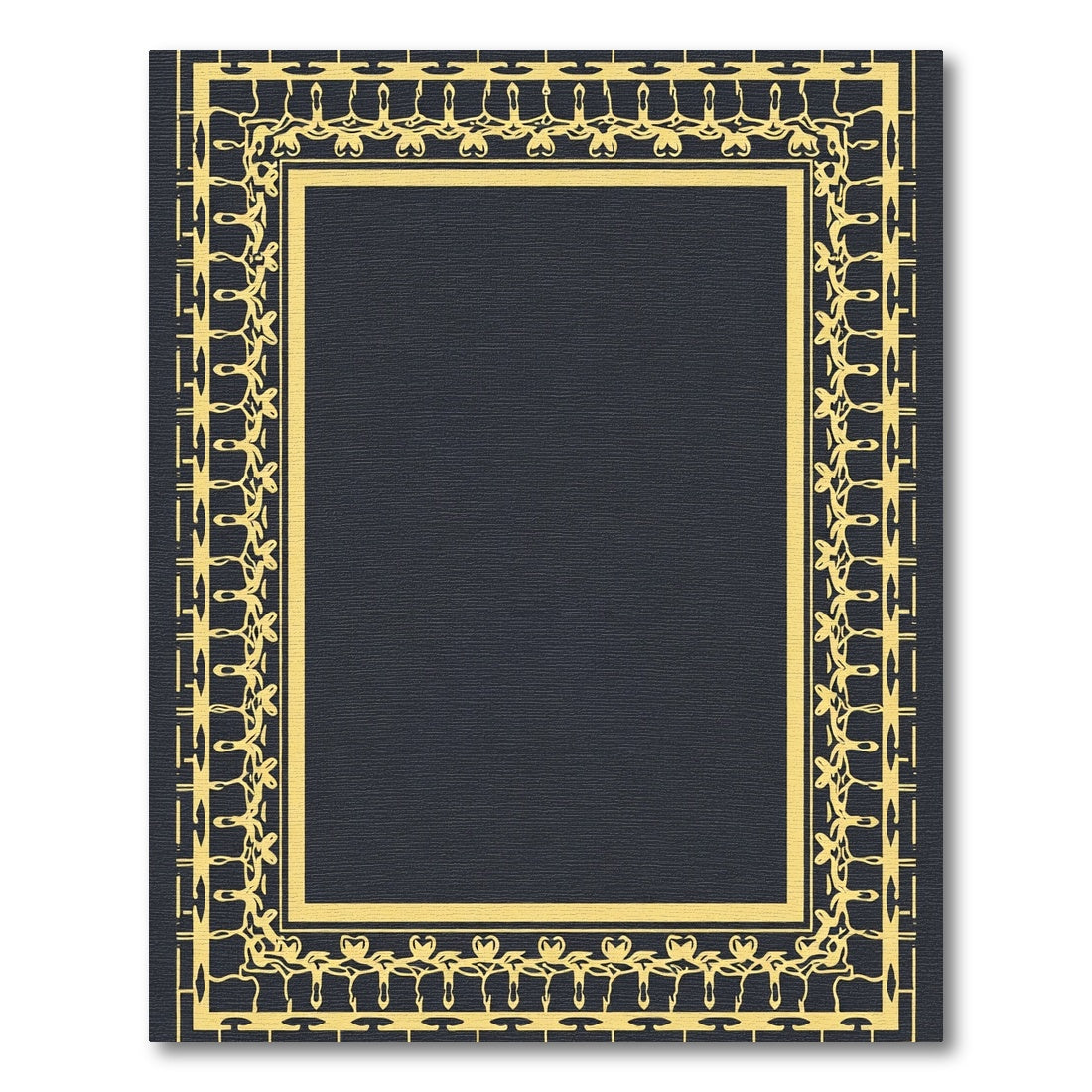 Golden Art Deco Floral Frame Rug