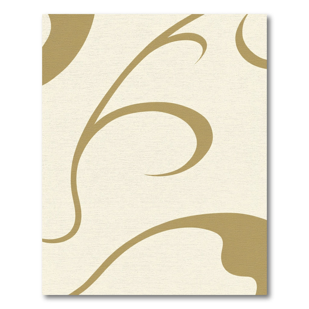 Cream Gold Swirl Abstract Rug