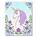 Purple Unicorn Floral Meadow Rug