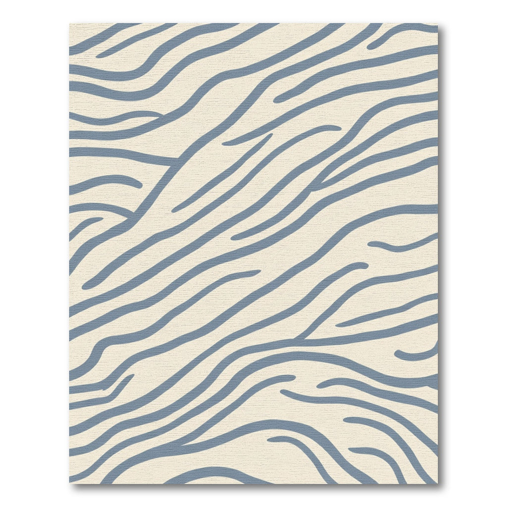 Blue Contemporary Flowing Lines Rug