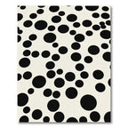 Cream Black Scattered Circles Rug