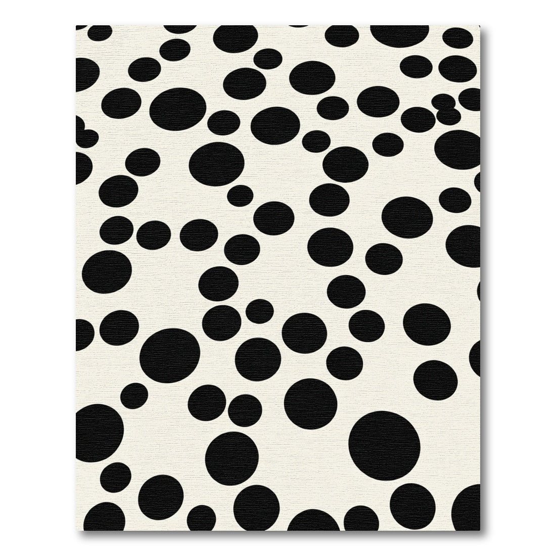Cream Black Scattered Circles Rug