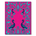 Vibrant Pink Teal Peacock Floral Rug