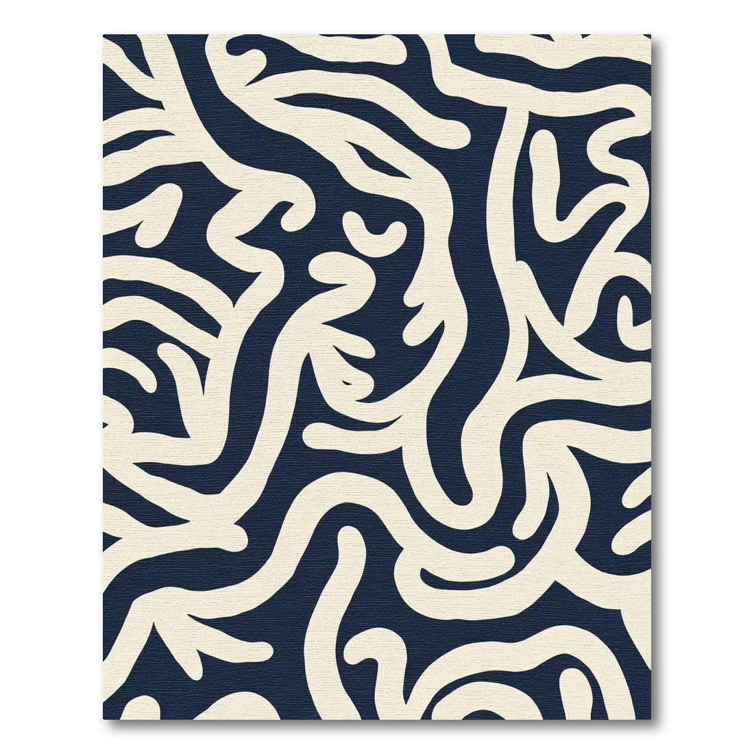 Navy Ivory Organic Flow Rug