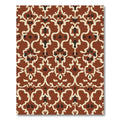 Terracotta Cream Black Baroque Flourish Rug