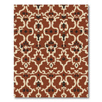 Terracotta Cream Black Baroque Flourish Rug