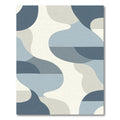 Abstract Blue Gray Organic Curves Rug