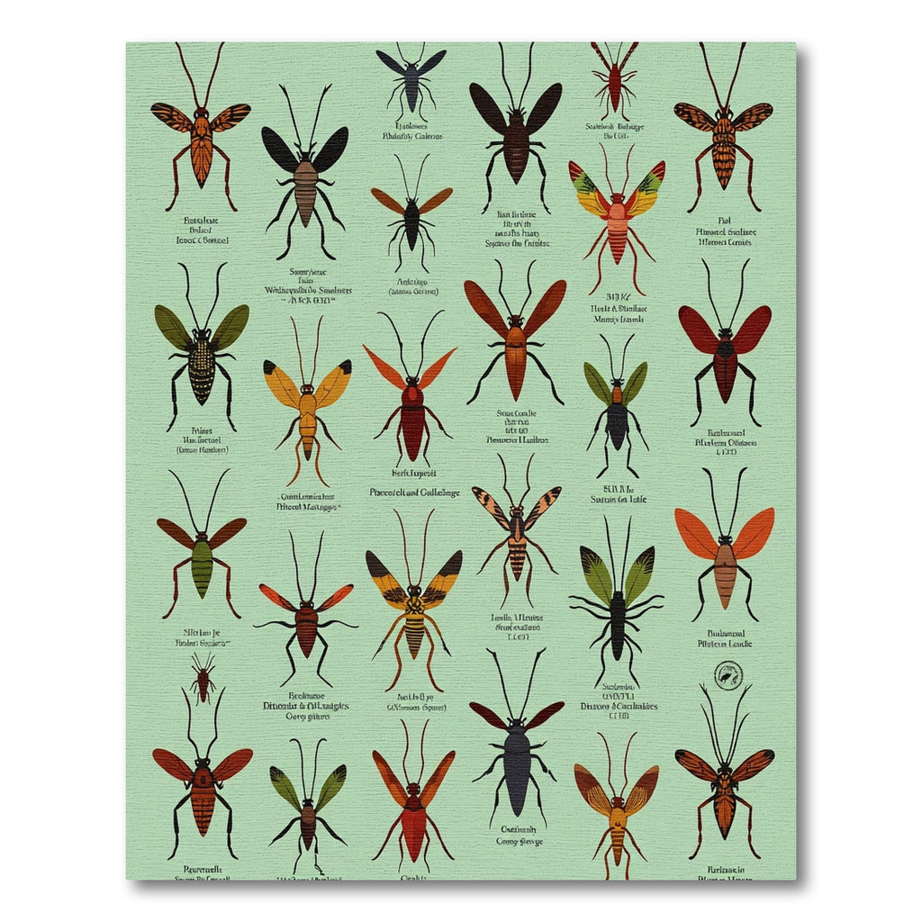 Insect Collection Scientific Entomology Print Rug