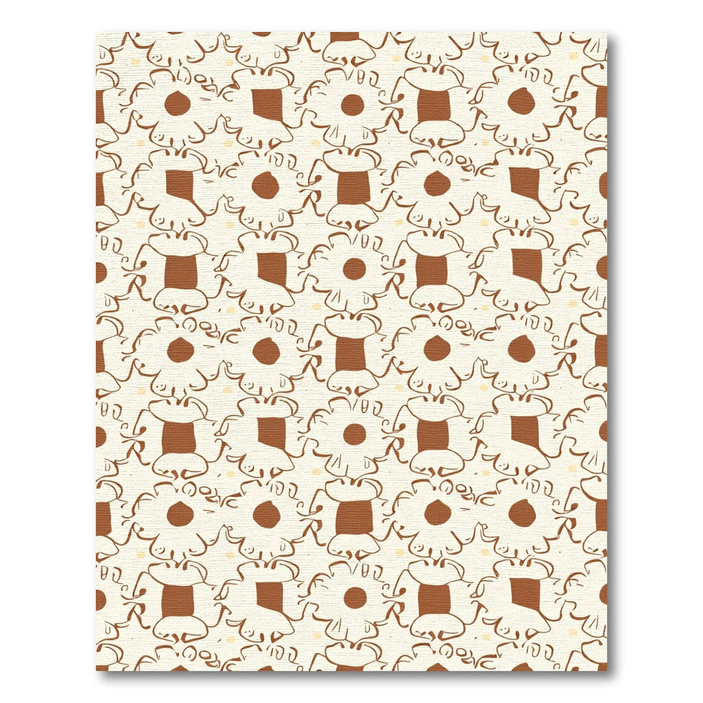 Cream Brown Abstract Floral Connection Rug