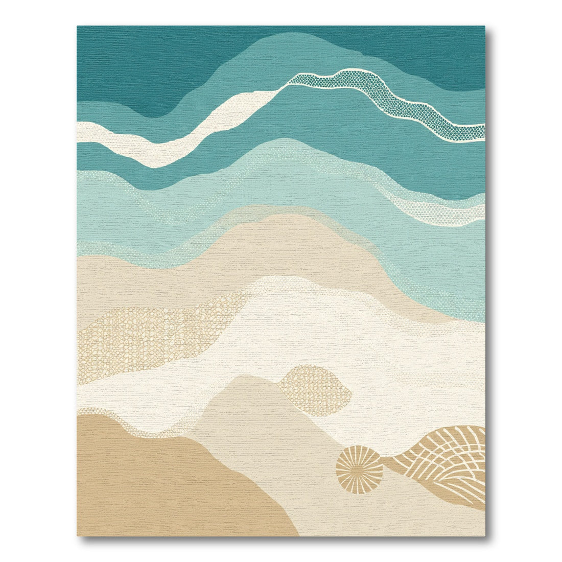 Serene Teal Sand Dune Layers Rug