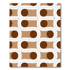 Brown and White Wavy Circles Rug