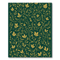 Deep Green Golden Floral Vine Rug