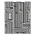 Bold Black White Geometric Path Rug