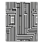 Bold Black White Geometric Path Rug