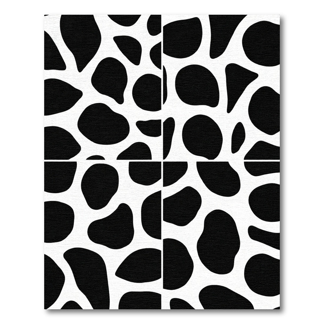 Black White Organic Spot Rug