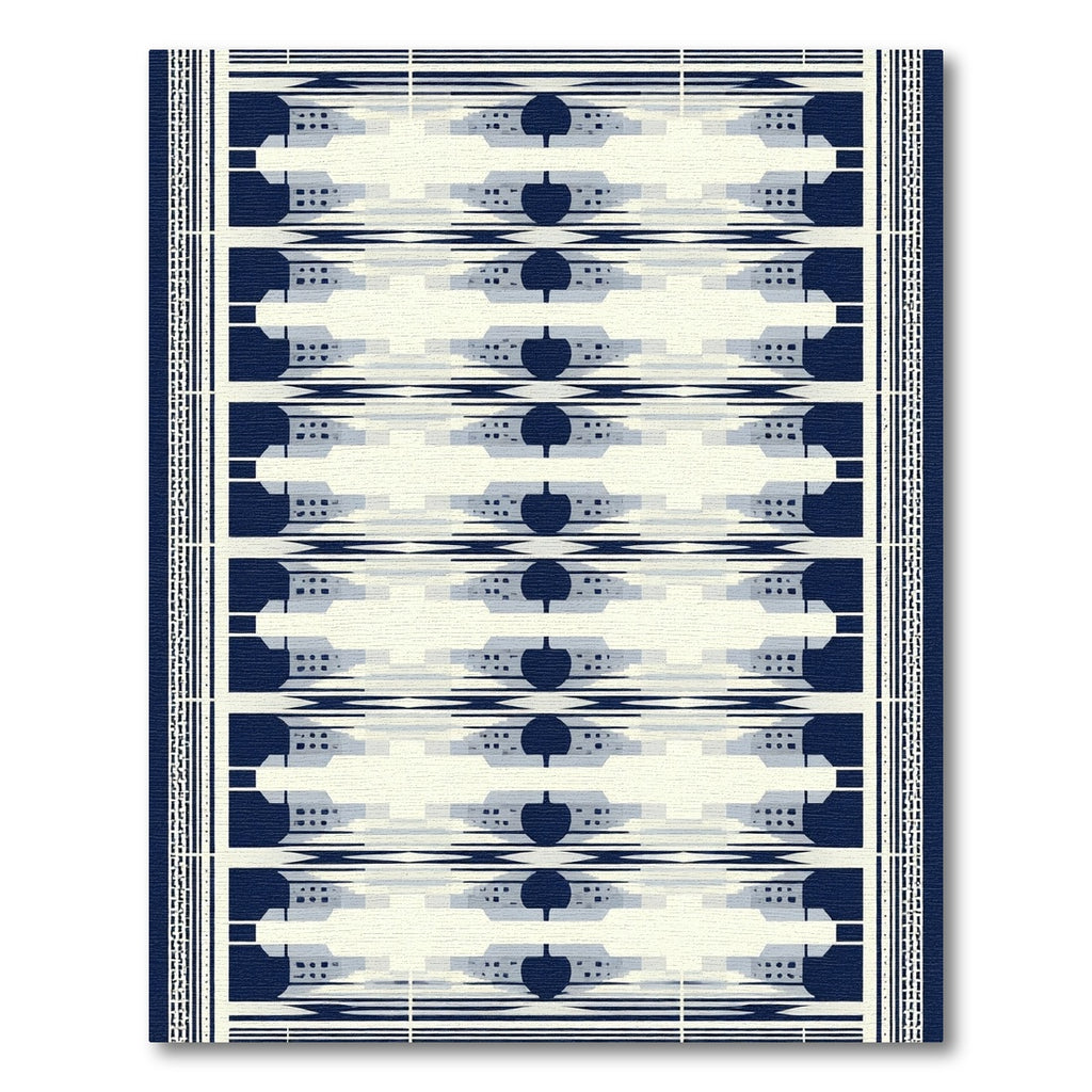 Navy Blue Modern Geometric Abstract Rug