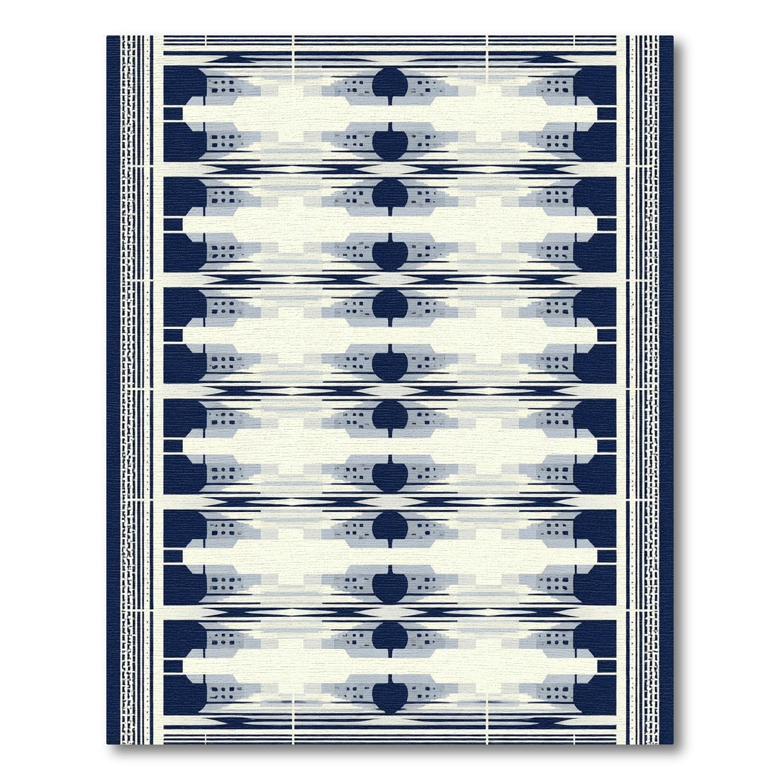 Navy Blue Modern Geometric Abstract Rug