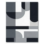 Monochromatic Geometric Shape Assemblage Rug