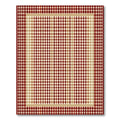Red Beige Gingham Border Rug