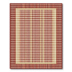 Red Beige Gingham Border Rug