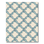 Aqua Whimsical Diamond Lattice Butterflies Rug