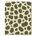 Olive Green Abstract Blob Rug