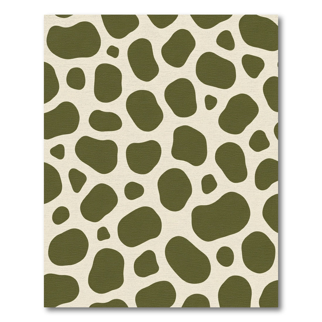 Olive Green Abstract Blob Rug