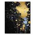 Gold Blue Splatter Abstract Splash Rug