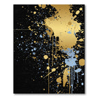 Gold Blue Splatter Abstract Splash Rug