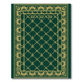 Emerald Gold Ornate Border Diamond Rug