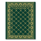 Emerald Gold Ornate Border Diamond Rug