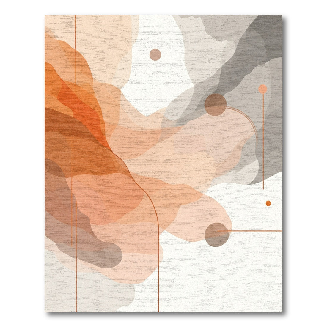 Earthy Orange Abstract Organic Layers Rug