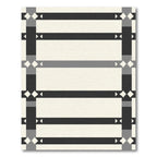 Black Gray Cream Geometric Stripe Rug
