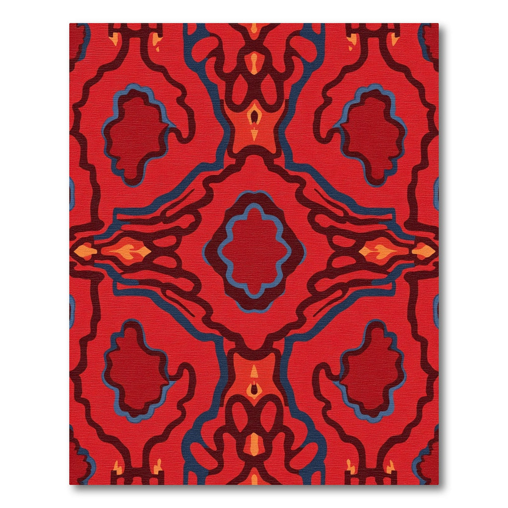 Bold Crimson Abstract Organic Swirls Rug