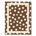 Brown Cream Polka Dot Frame Rug