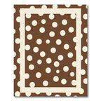 Brown Cream Polka Dot Frame Rug