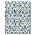 Geometric Blue Diamond Abstract Rug
