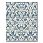 Geometric Blue Diamond Abstract Rug