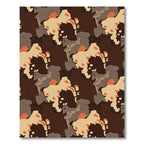 Rustic Earthy Camouflage Abstract Rug