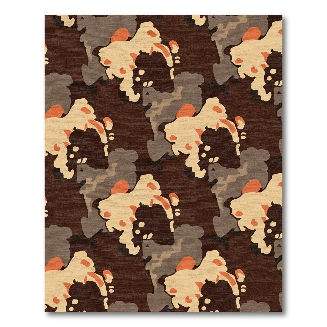 Rustic Earthy Camouflage Abstract Rug