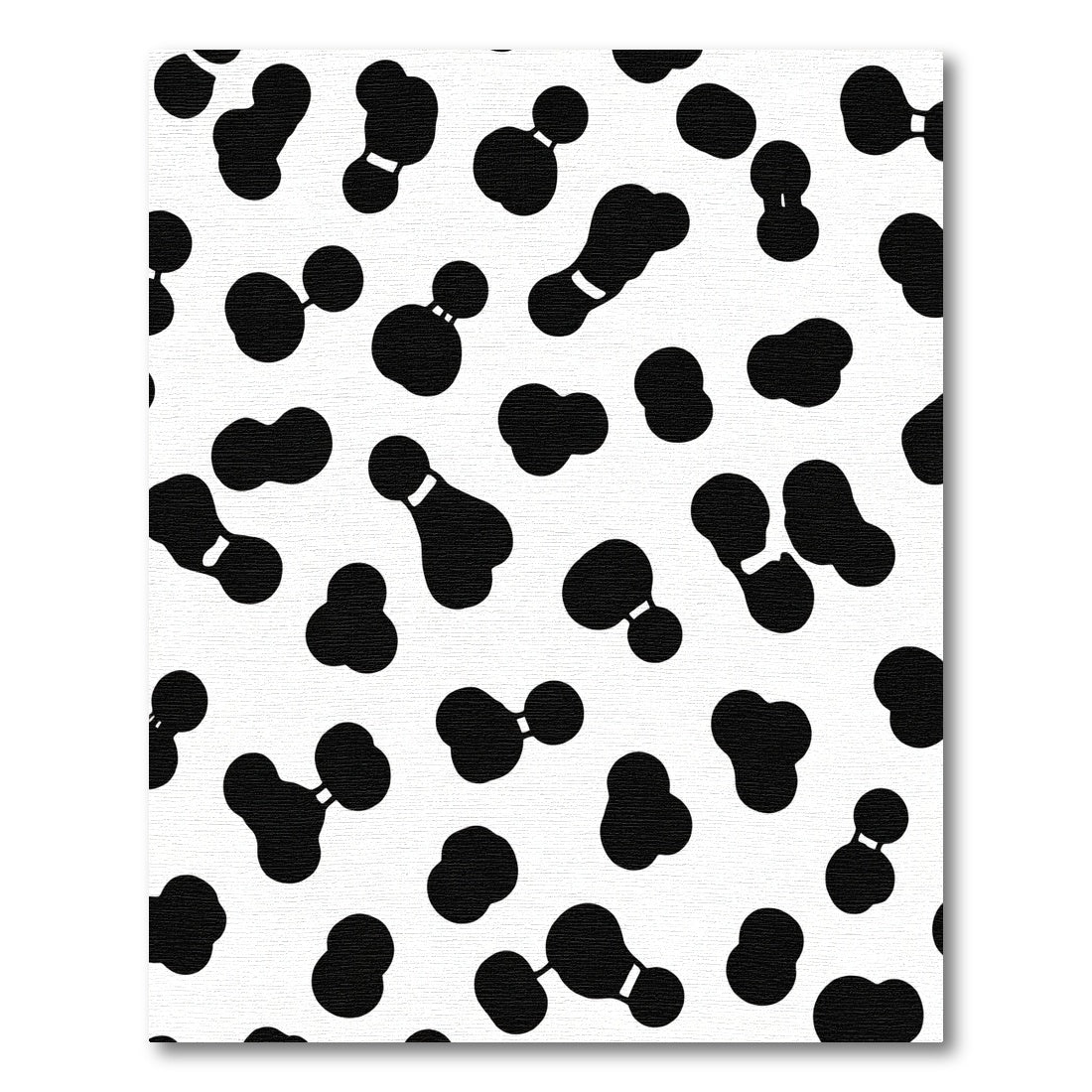 Black White Organic Droplet Collage Rug