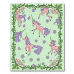 Whimsical Pink Unicorn Flower Garland Rug