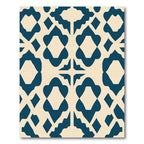 Navy cream quatrefoil lattice Rug