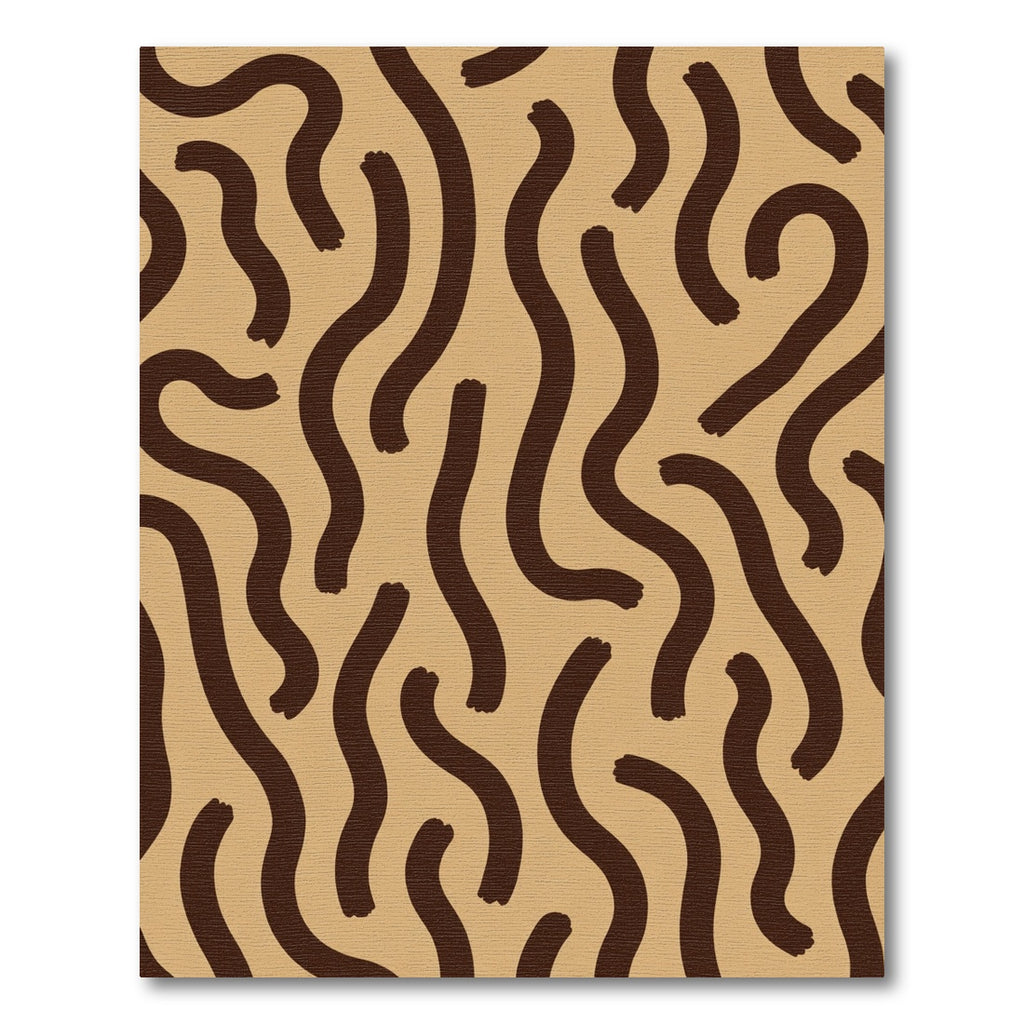 Brown Wavy Lines Tan Background Rug