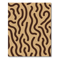 Brown Wavy Lines Tan Background Rug