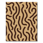 Brown Wavy Lines Tan Background Rug