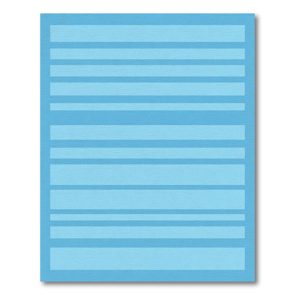 Aqua Gradient Wide Stripe Rug