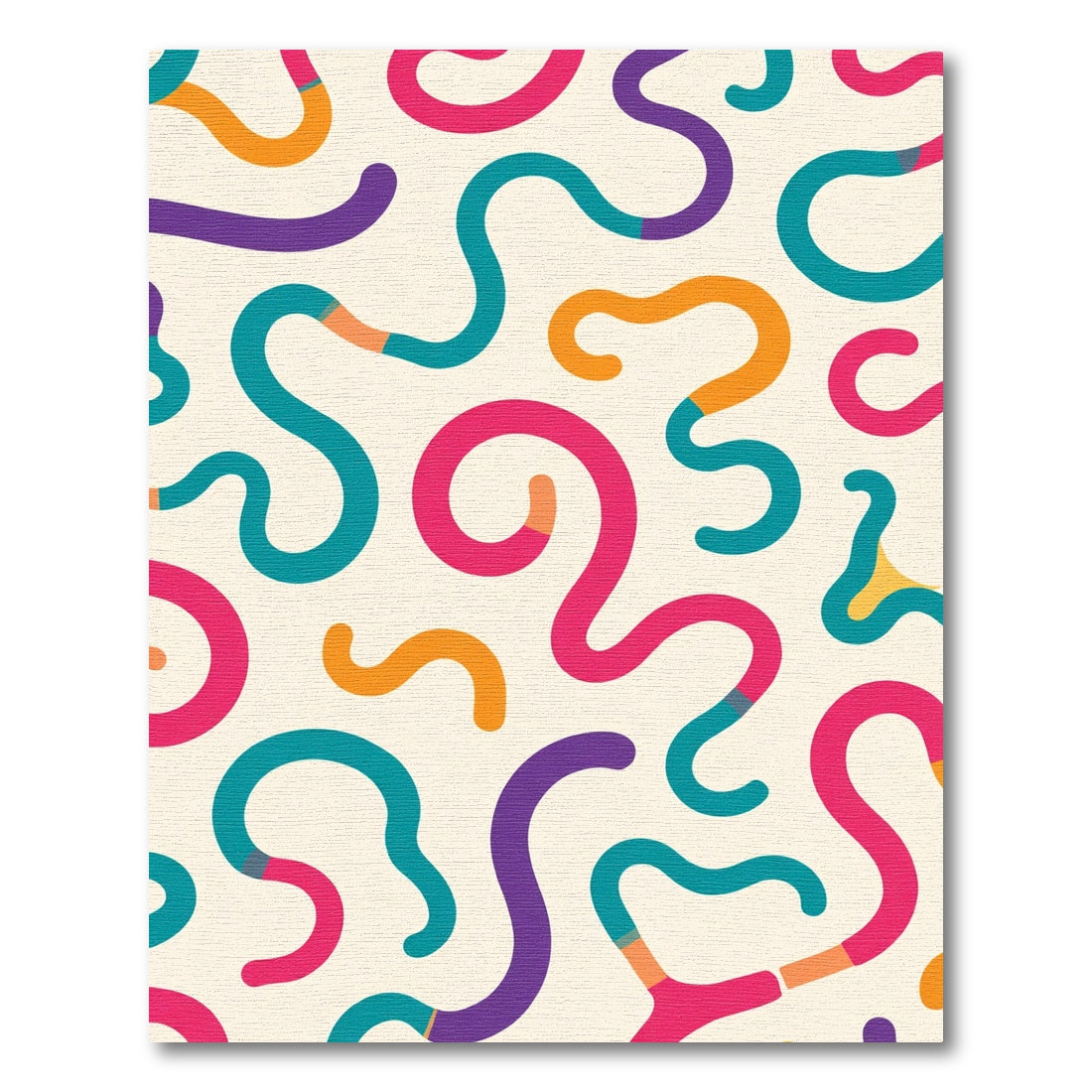 Colorful Wavy Swirls and Loops Rug
